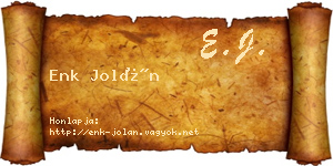 Enk Jolán névjegykártya